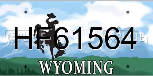 HF61564 Wyoming License Plate