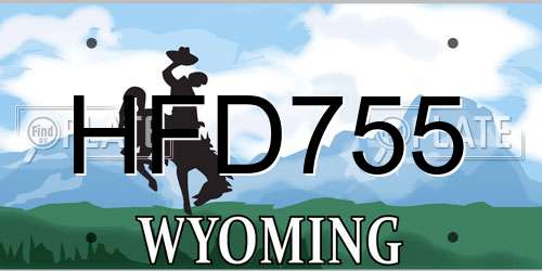 HFD755 Wyoming License Plate
