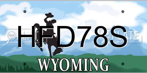 HFD78S Wyoming License Plate