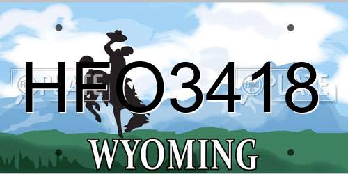 HFO3418 Wyoming License Plate