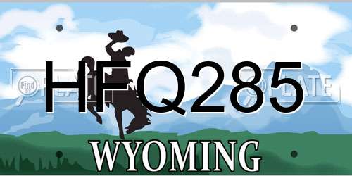 HFQ285 Wyoming License Plate