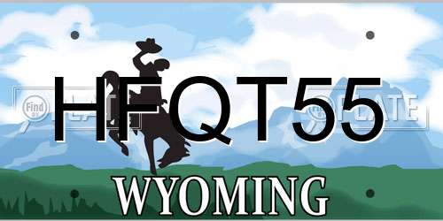 HFQT55 Wyoming License Plate