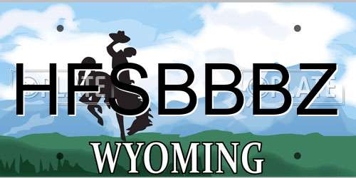 HFSBBBZ Wyoming License Plate