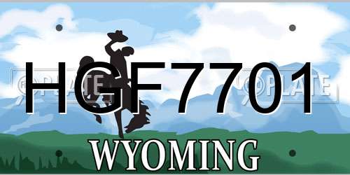 HGF7701 Wyoming License Plate