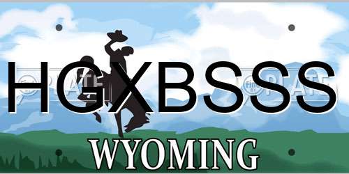 HGXBSSS Wyoming License Plate