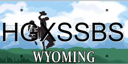 HGXSSBS Wyoming License Plate