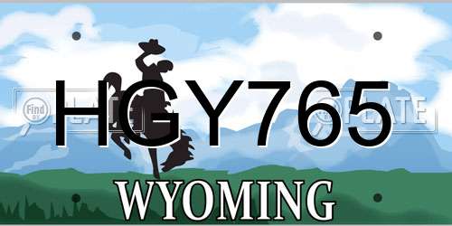 HGY765 Wyoming License Plate