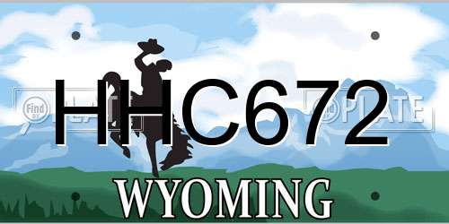 HHC672 Wyoming License Plate