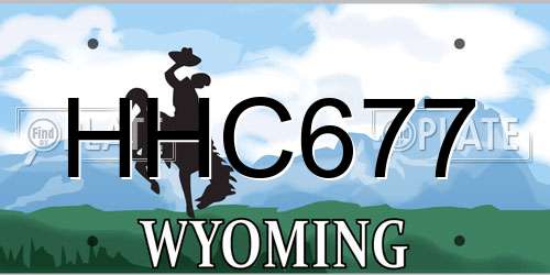 HHC677 Wyoming License Plate