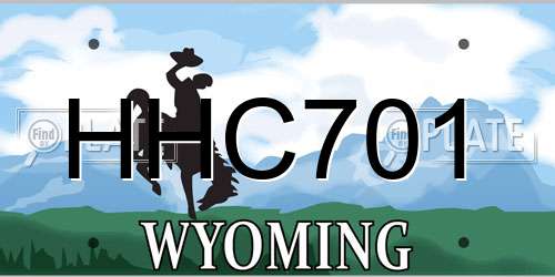 HHC701 Wyoming License Plate