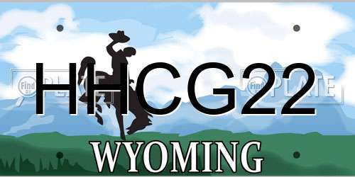 HHCG22 Wyoming License Plate