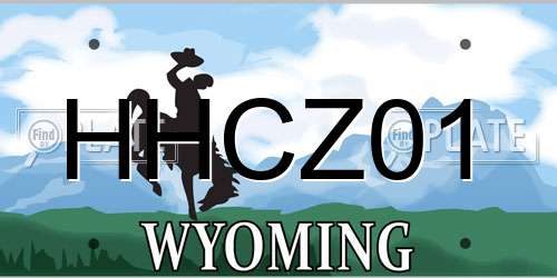 HHCZ01 Wyoming License Plate