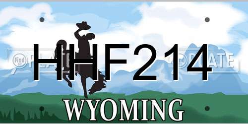 HHF214 Wyoming License Plate