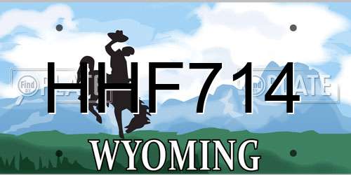 HHF714 Wyoming License Plate