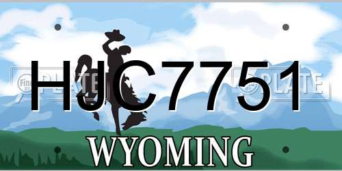 HJC7751 Wyoming License Plate