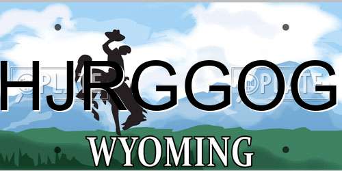 HJRGGOG Wyoming License Plate