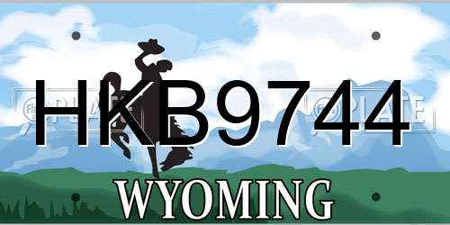 HKB9744 Wyoming License Plate
