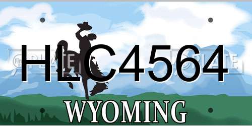 HLC4564 Wyoming License Plate