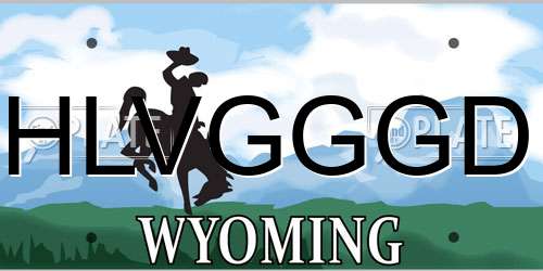 HLVGGGD Wyoming License Plate