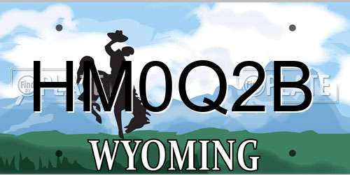 HM0Q2B Wyoming License Plate