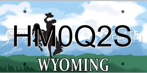 HM0Q2S Wyoming License Plate
