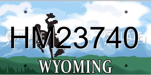 HM23740 Wyoming License Plate