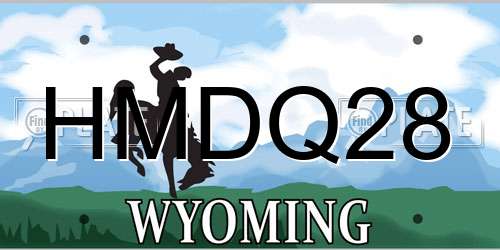 HMDQ28 Wyoming License Plate