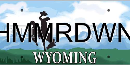 HMMRDWN Wyoming License Plate