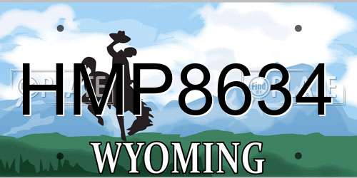 HMP8634 Wyoming License Plate