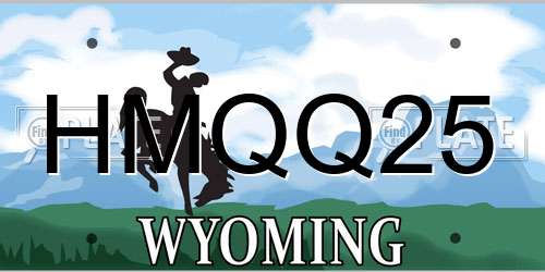HMQQ25 Wyoming License Plate