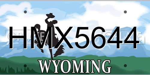 HMX5644 Wyoming License Plate