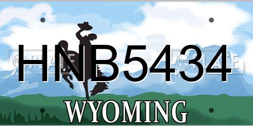 HNB5434 Wyoming License Plate