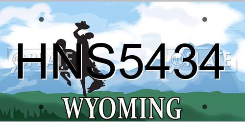 HNS5434 Wyoming License Plate
