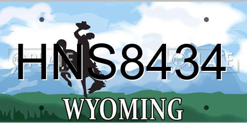 HNS8434 Wyoming License Plate