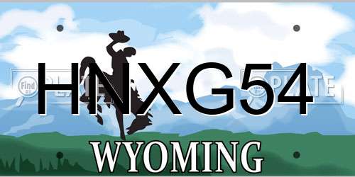 HNXG54 Wyoming License Plate