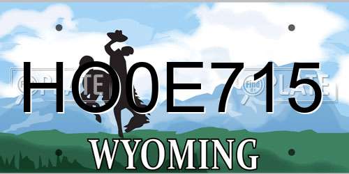 HO0E715 Wyoming License Plate