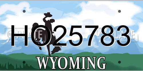 HO25783 Wyoming License Plate