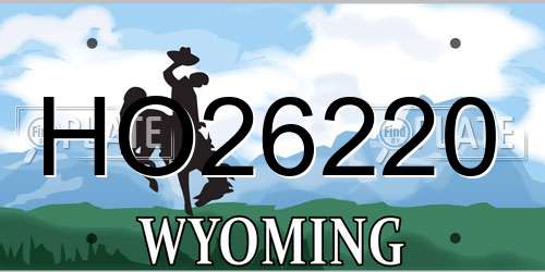 HO26220 Wyoming License Plate