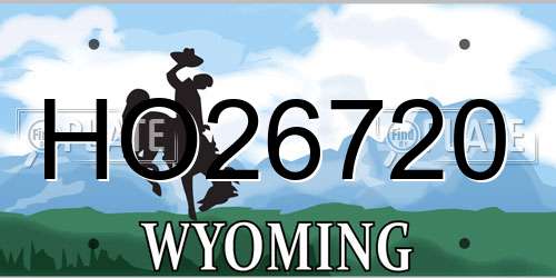 HO26720 Wyoming License Plate