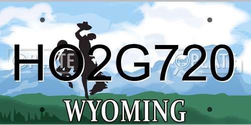 HO2G720 Wyoming License Plate