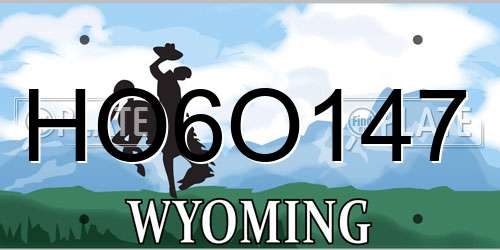HO6O147 Wyoming License Plate