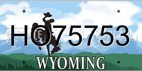 HO75753 Wyoming License Plate