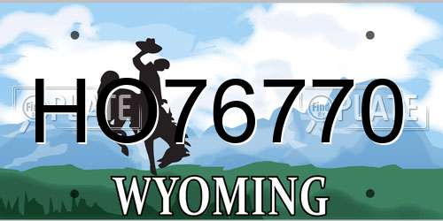 HO76770 Wyoming License Plate