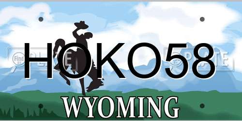 HOKO58 Wyoming License Plate