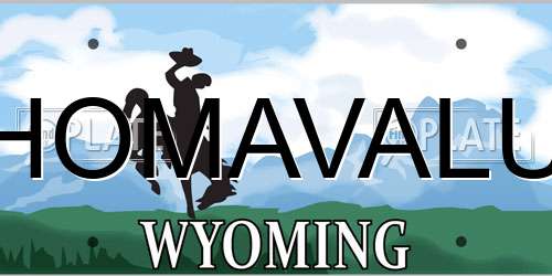 HOMAVALU Wyoming License Plate