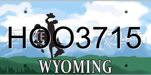 HOO3715 Wyoming License Plate