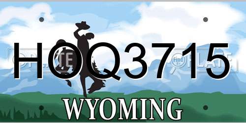 HOQ3715 Wyoming License Plate