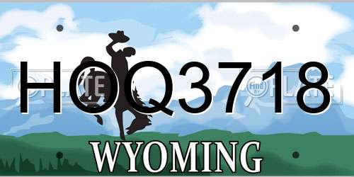 HOQ3718 Wyoming License Plate