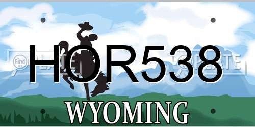 HOR538 Wyoming License Plate