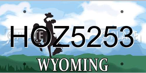 HOZ5253 Wyoming License Plate